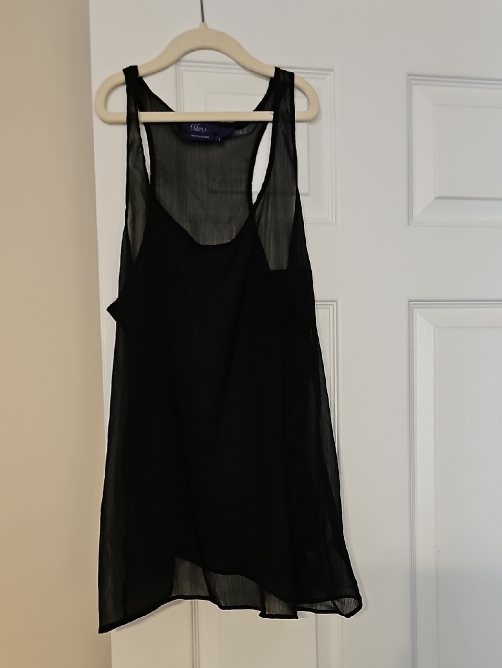 Miley Cyrus & Max Azria Sheer Black Tank Blouse